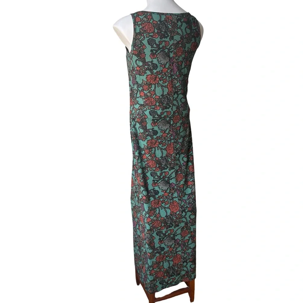 Peruvian Connection Art Nouveau Pima Cotton Tank Maxi Dress, Sz S - Picture 7 of 13